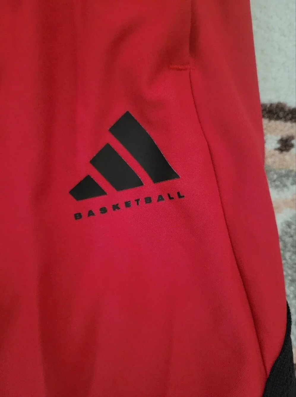 Adidas Red Basketball Shorts with Black Trim New With Tags